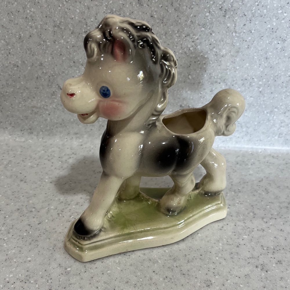 Vtg REMPEL Frisky The Pony Horse Nursery Ceramic Succulent Planter 50s MCM